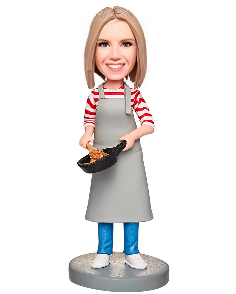 Cooking Mom Custom Bobblehead With Engraved Text