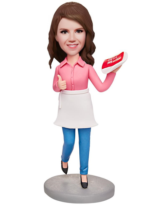 Chef Mom Custom Bobblehead with Engraved Text