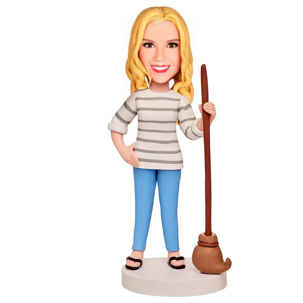 a Housewife Custom Bobblehead with Engraved Text