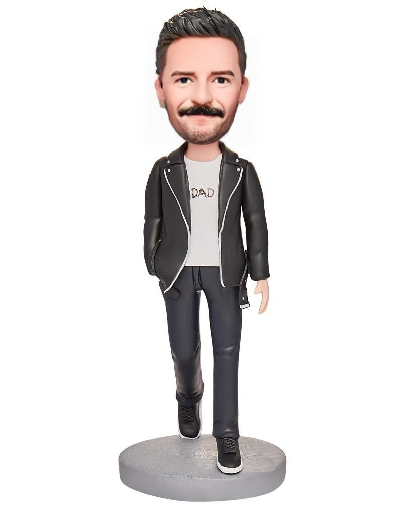 Dad in Suit Custom Bobblehead with Engraved Text