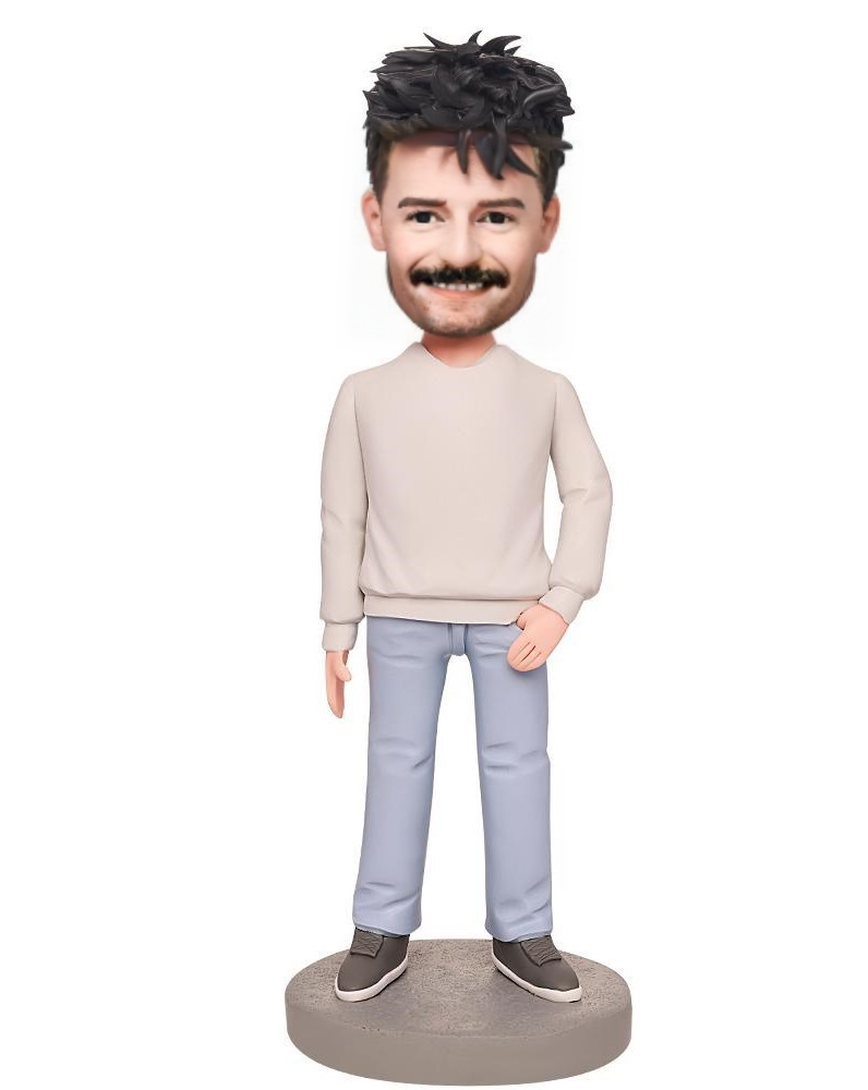 Casual Man Custom Bobblehead With Engraved Text