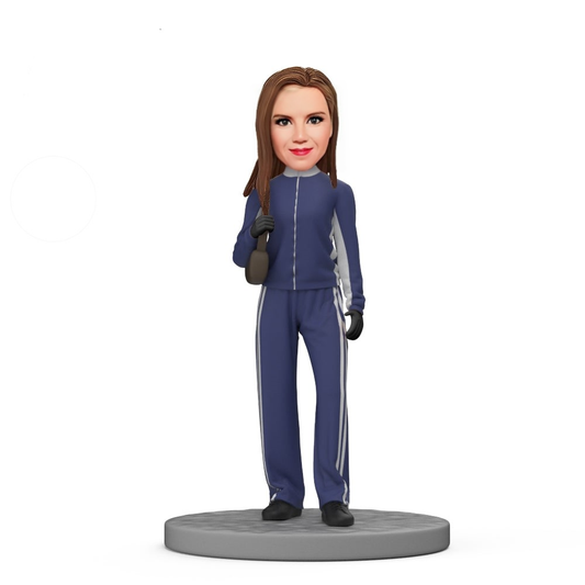 Custom Casual Female Bobblehead Lady in Casual Clothes Gift For Her