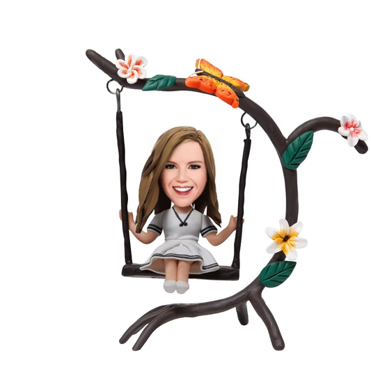 Swing Female Custom Bobblehead With Engraved Text