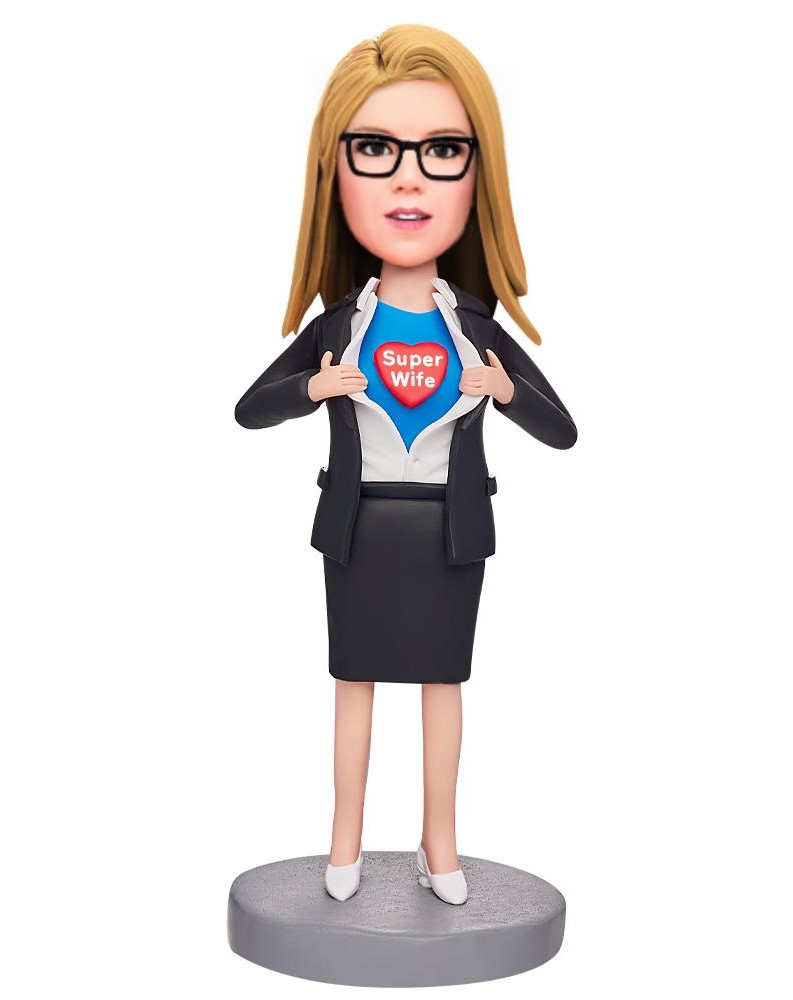 Super Wife Custom Bobblehead With Engraved Text