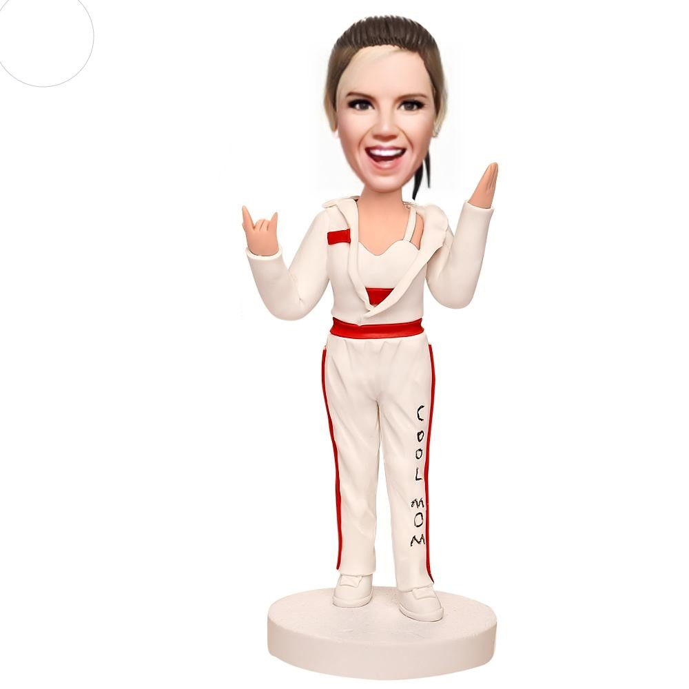 Super Cool Mom Custom Bobblehead with Engraved Text