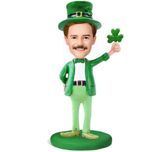 St.Patrick&#x27;s Day Custom Bobblehead With Engraved Text