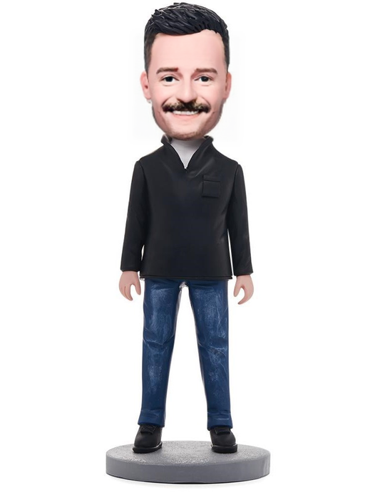 Fashion Casual Man Custom Bobblehead With Engraved Text