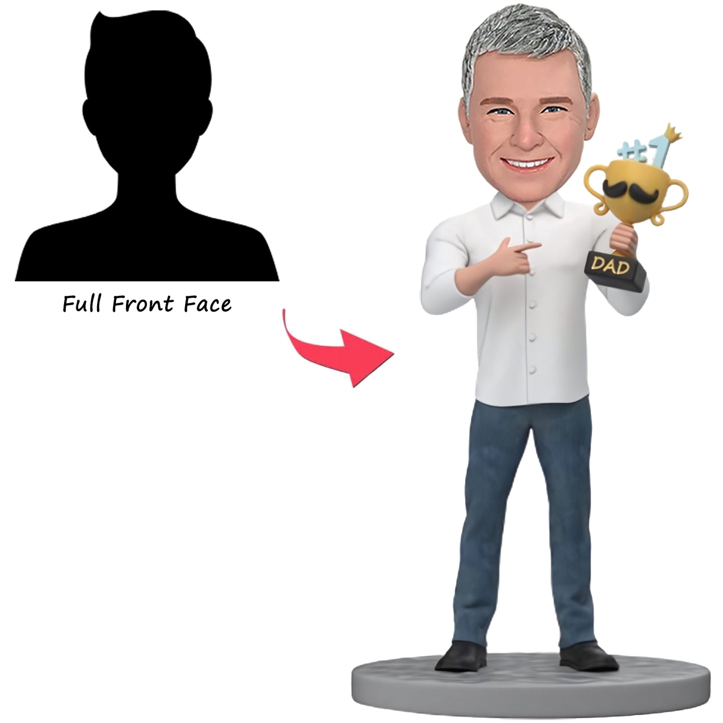 #1 Dad Custom Bobblehead for Father's Day - Text-Included Personalized Bobblehead Presents