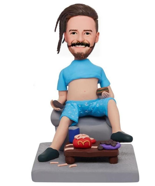 Man_sitting_In_A_Chair_Eating_Fast_Food_Custom_Bobblehead_With_Engraved_Text