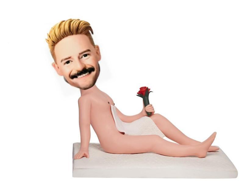 Naked_Man_Holding_A_Rose_Custom_Bobblehead_With_Engraved_Text