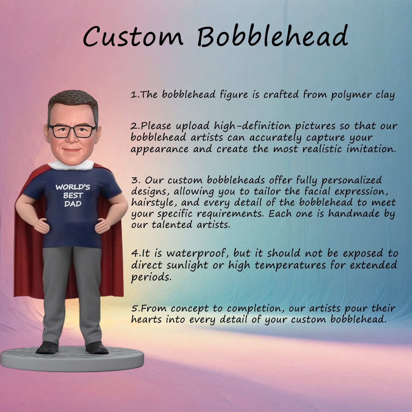 Father's Day Custom Bobblehead - Best Dad Themed Personalized Bobblehead Gifts