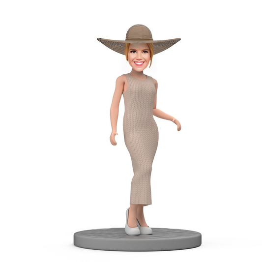 Leisure Female Vacation Outfit Custom Bobbleheads with Engraved Text