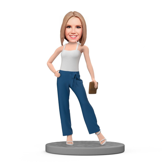 Custom Bobbleheads Fashion &amp; Modern Lady with Engraved Text Gifts for Mom