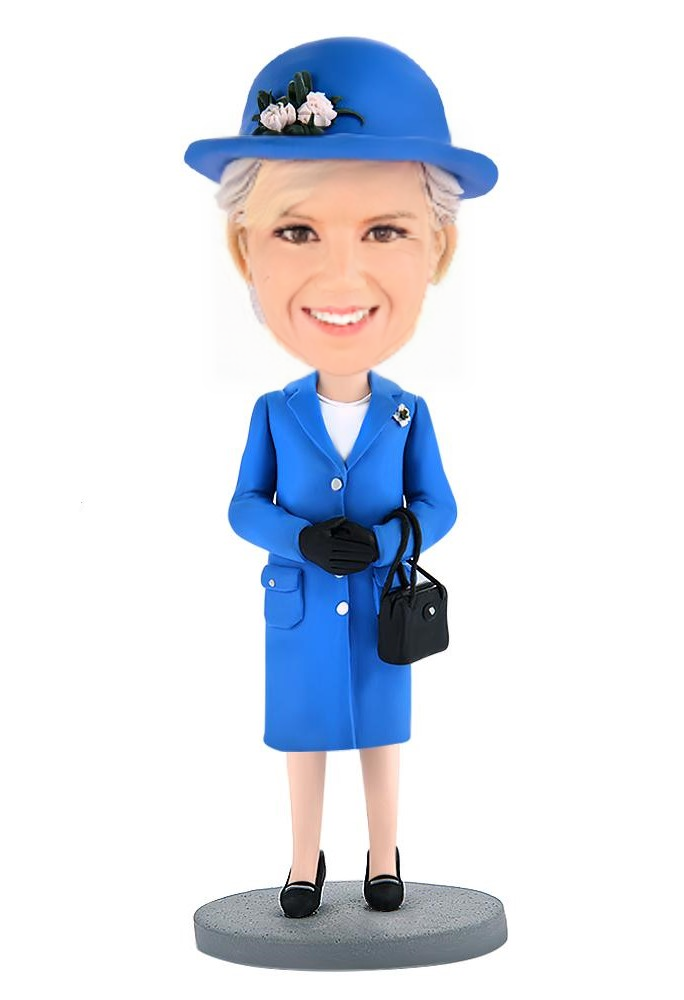 Queen Mum Custom Bobblehead With Engraved Text