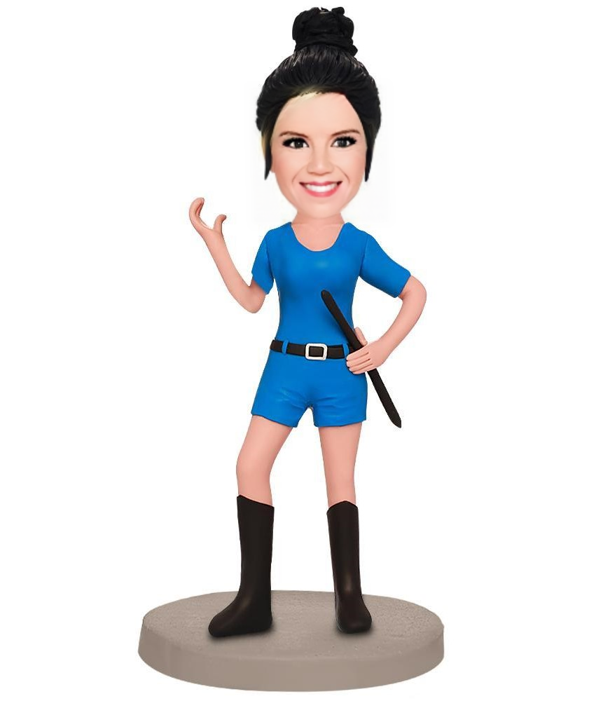 Sexy Policewoman Custom Bobblehead With Engraved Text