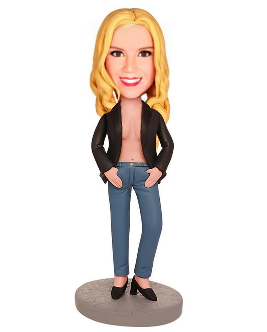 Sexy Female Executive Custom Bobblehead With Engraved Text