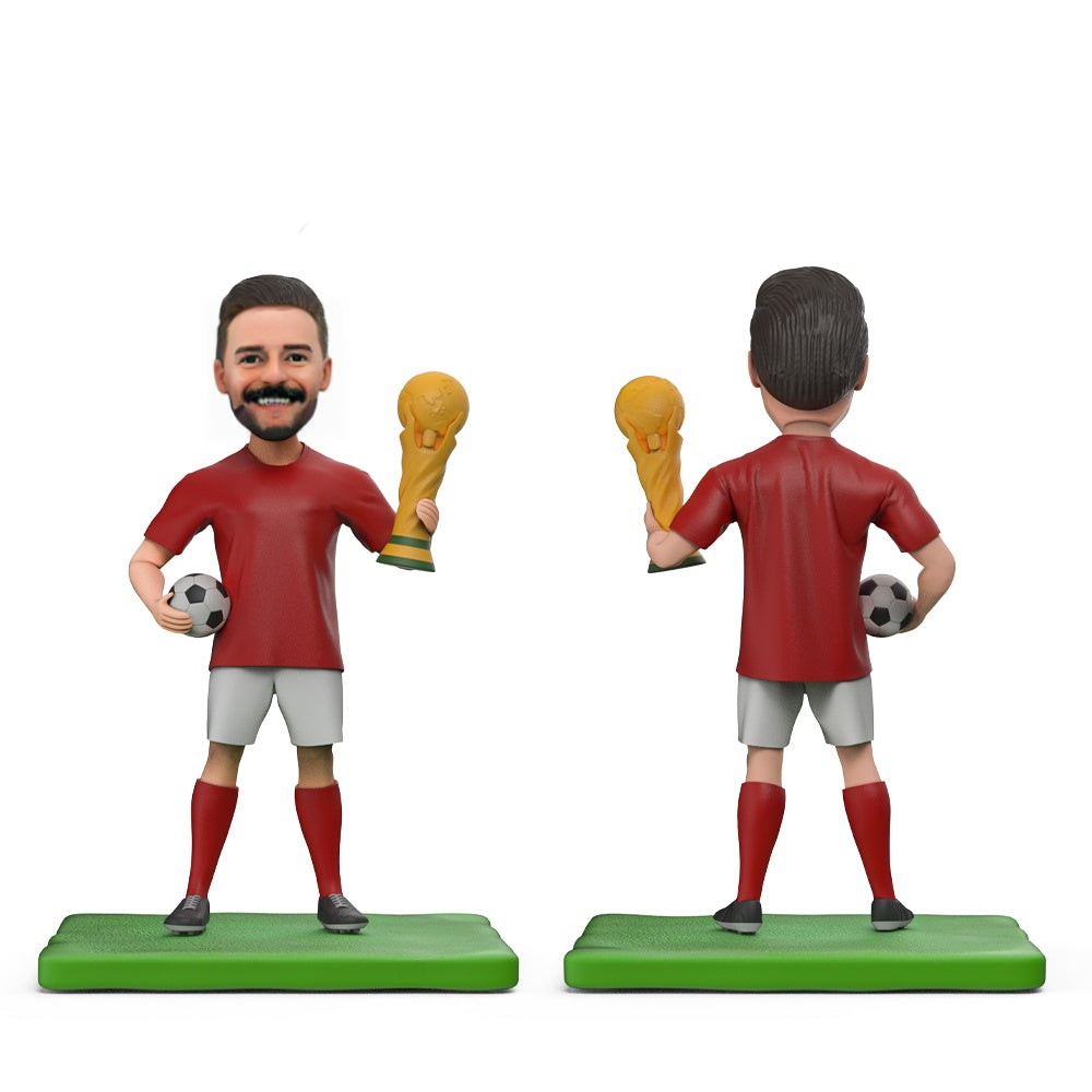 Football Lovers European Cup Chamipon Custom Bobblehead With Engraved Text