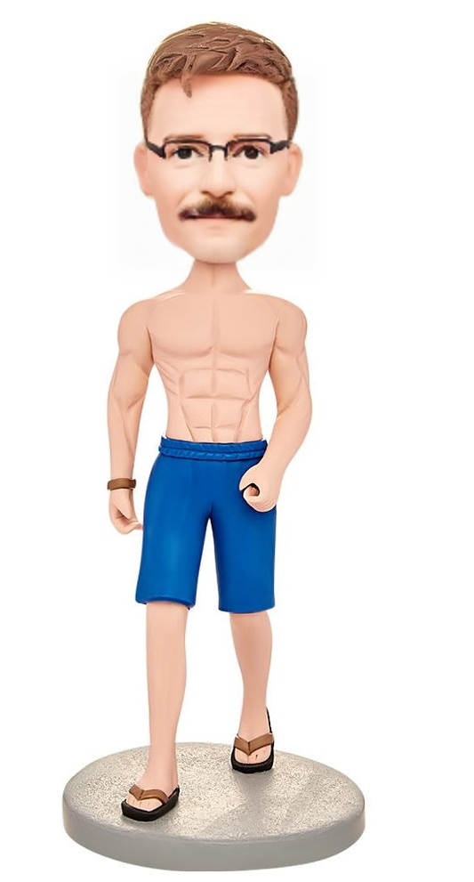 Cool Muscular Man Custom Bobblehead With Engraved Text