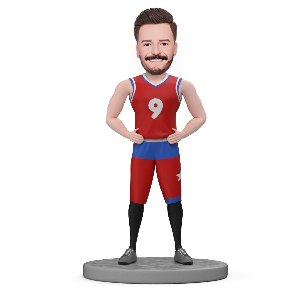 Custom Basketball Bobblehead Wearing Red Jersey Custom Bobblehead With Text