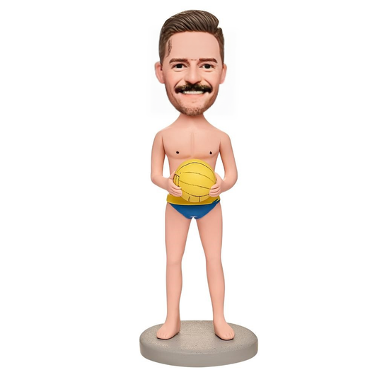 Water Polo Boy Custom Bobblehead With Engraved Text