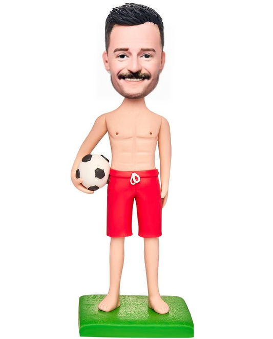 Strong Abs Soccer Sports Custom Bobblehead Engraved with Text