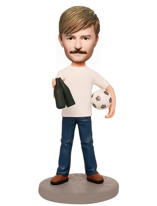 I am a Football Fan Custom Bobblehead With Engraved Text