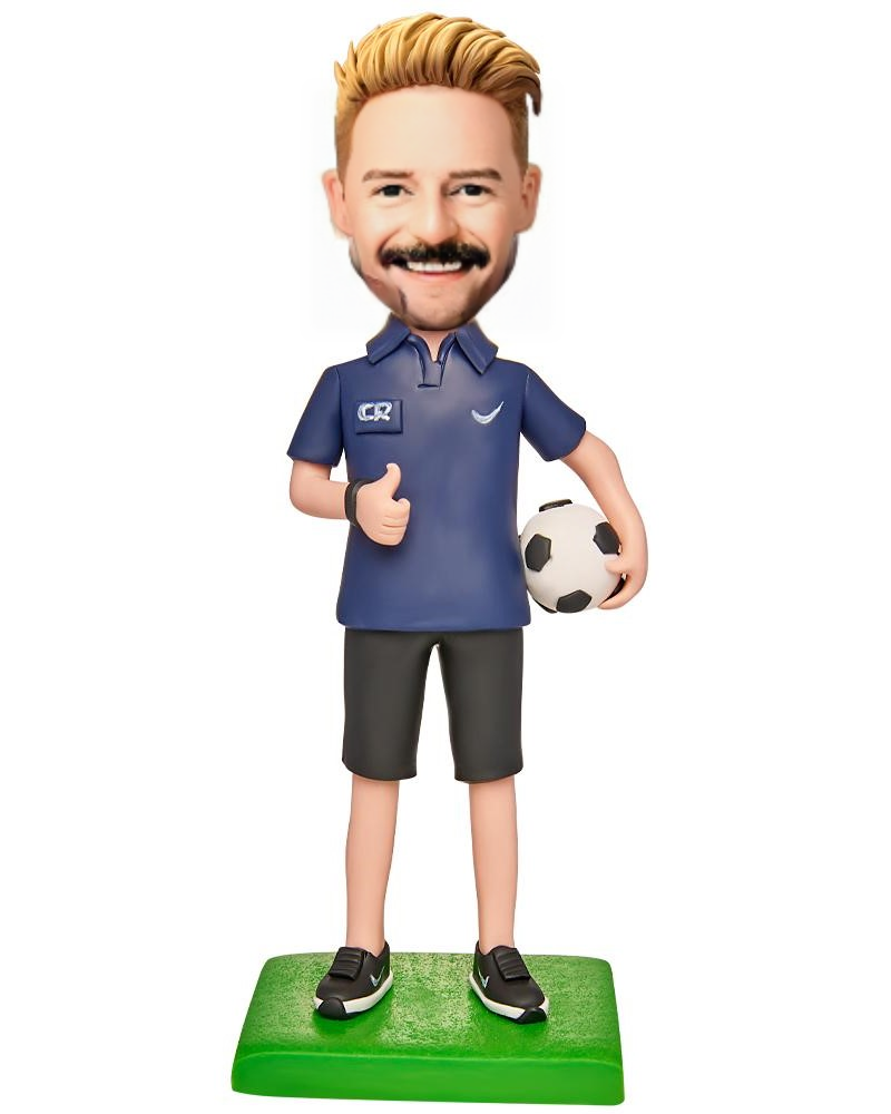 Polo Shirt Soccer Casual Custom Bobblehead Engraved with Text