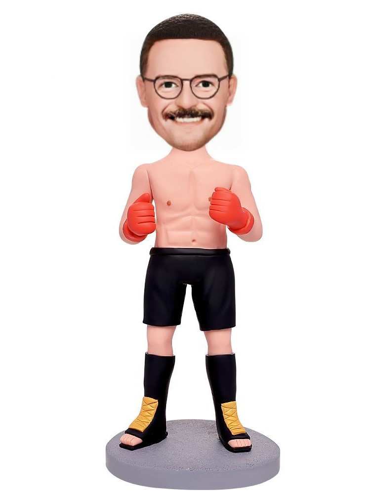 Cool Boxer Custom Bobblehead With Engraved Text