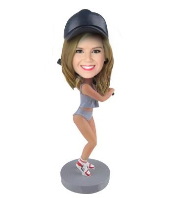 Baseball Sexy Female Batsman Custom Bobblehead With Engraved Text