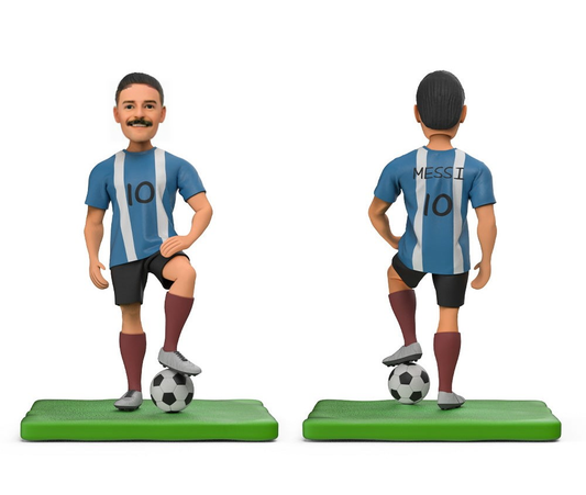 Argentina Messi Blue Jersey and Soccer Custom Bobblehead With Engraved Text