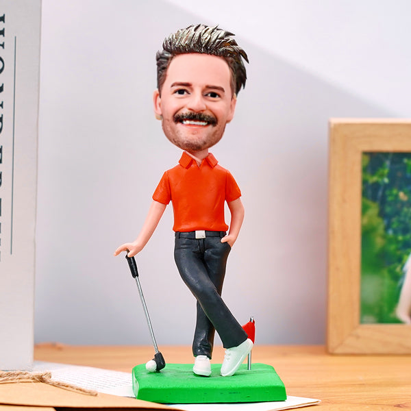 Custom Bobblehead Golf Enthusiast/Golfer With Text Christmas Gift For Him