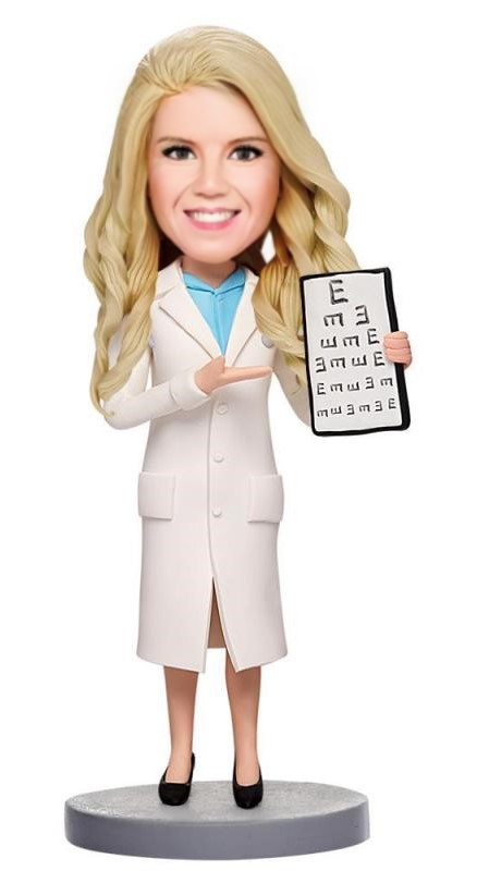 Ophthalmologist Custom Bobblehead With Engraved Text