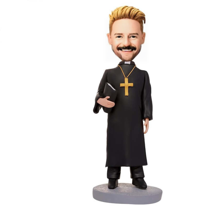 Pastor Custom Bobblehead With Engraved Text