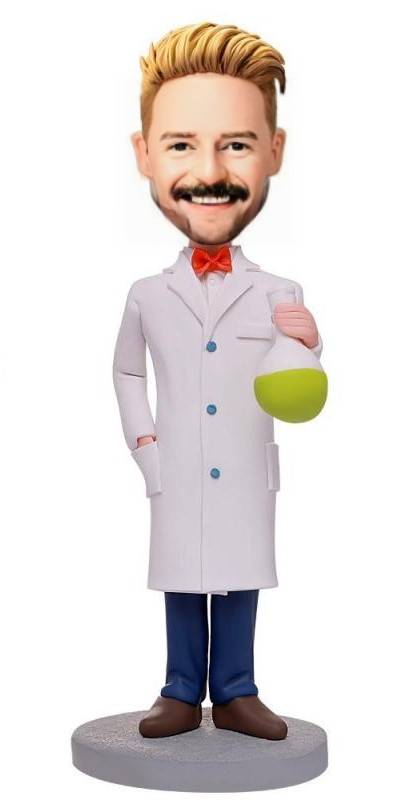 Laboratory Scientist Custom Bobblehead With Engraved Text