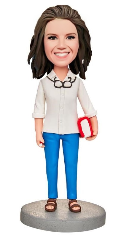 Knowledgeable Teacher Custom Bobblehead With Engraved Text