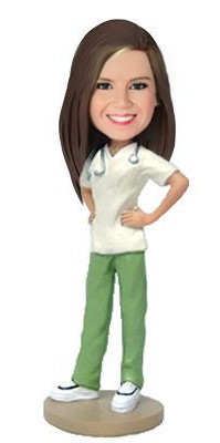 Casual nurse Custom Bobblehead With Engraved Text