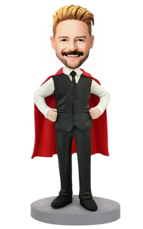 Super Business Man Custom Bobblehead With Engraved Text