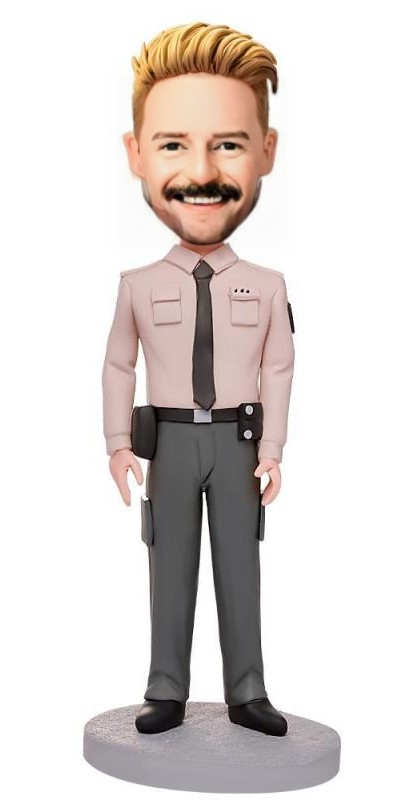 Solemn Police Custom Bobblehead With Engraved Text