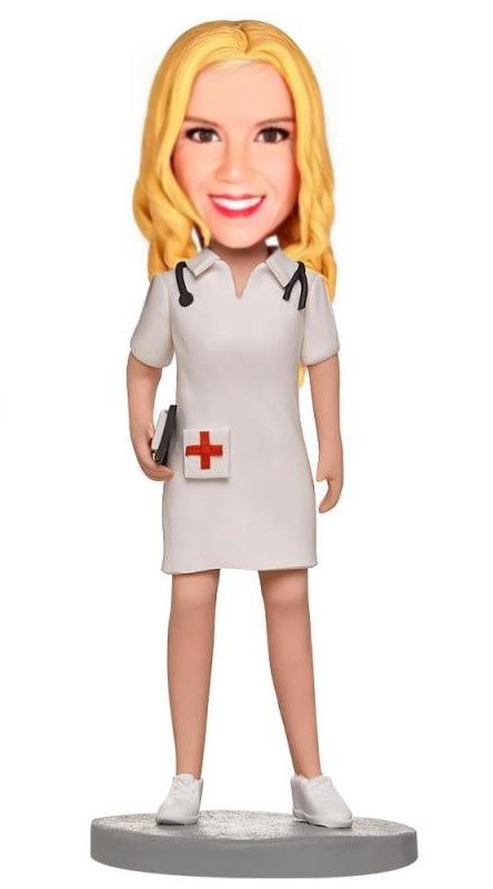 Sexy Female Nurse Custom Bobblehead With Engraved Text