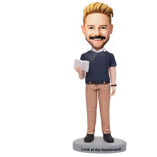 Male Teacher Custom Bobblehead With Engraved Text