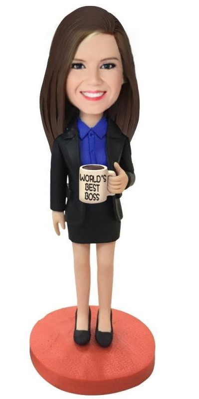 Female Boss Custom Bobblehead With Engraved Text