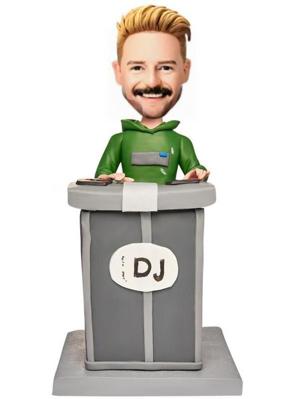 DJ Music Playing Machine Casual Custom Bobblehead Engraved with Text