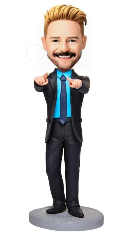 Business Man Good Job Custom Bobblehead With Engraved Text