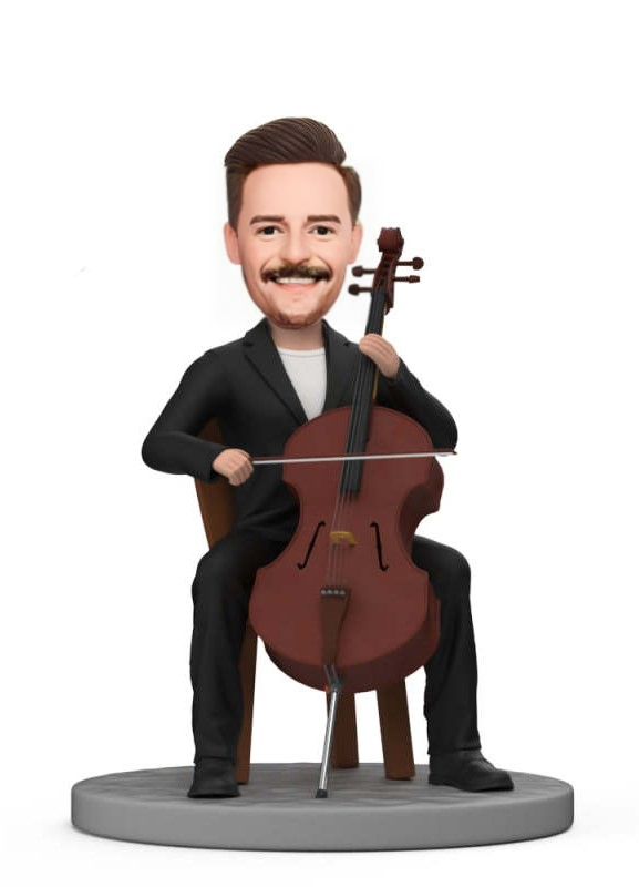 Custom Bobblehead CellistCello Enthusiast Playing Music