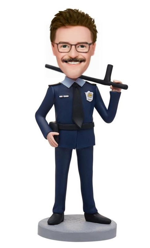 Policemale Custom Bobblehead With Engraved Text