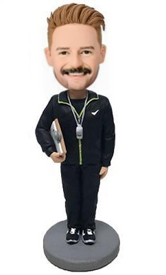 Male Coach Custom Bobblehead With Engraved Text