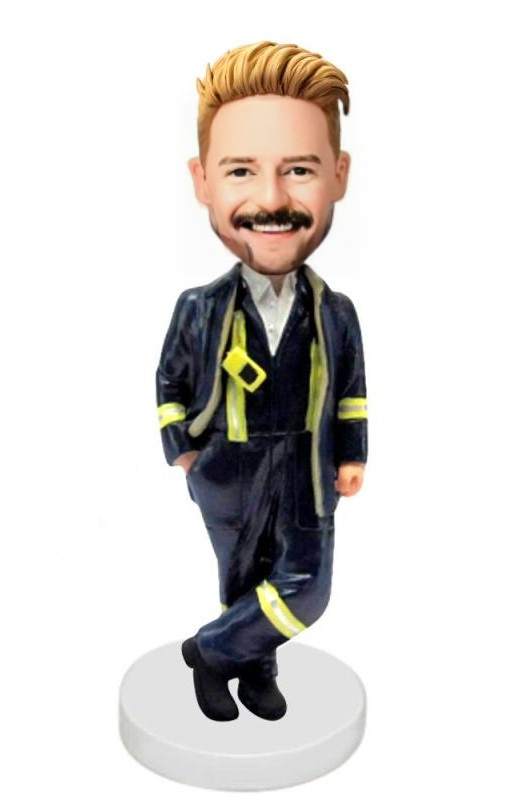 Firemen Custom Bobblehead With Engraved Text