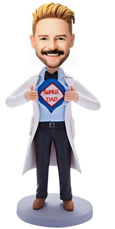 Custom Bobblehead Super Dad Super Doctor With Engraved Text