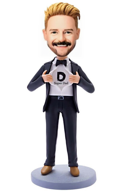 Custom Bobblehead Super Dad Super Business Man With Engraved Text