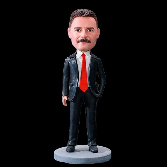 Christmas Gift For Him Custom Bobblehead Businessman In Red Tie